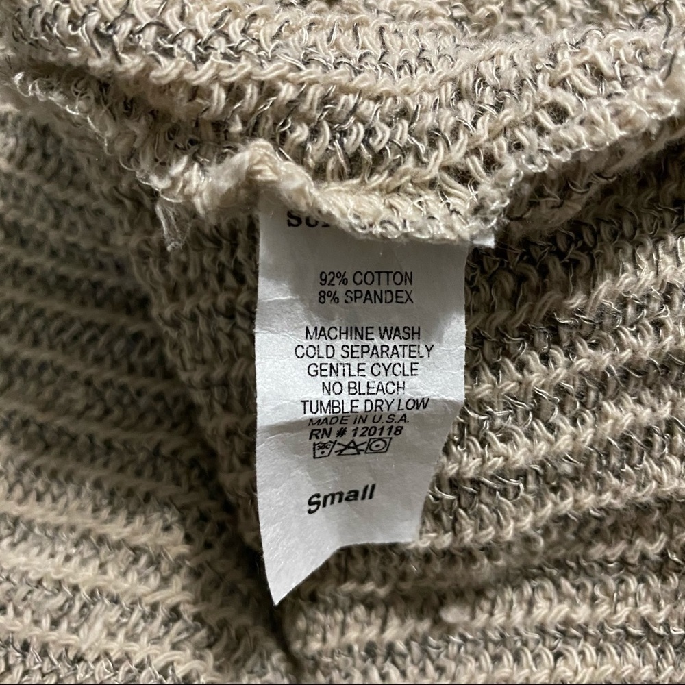 Supernova Beige Knit Open Front Waterfall Cardigan - Picture 5 of 5